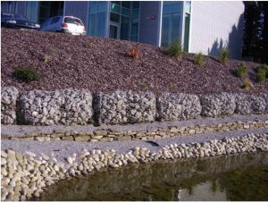 plum slate mulch used on an incline