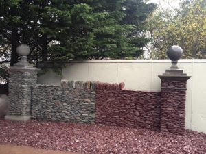 Plum and Green Building Stone