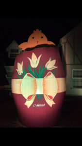 Largest Easter Egg in the World at night time