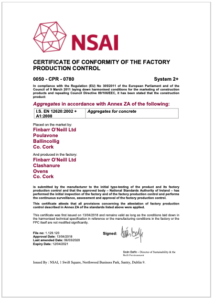0780 2020 03 06 Finbarr O'Neill Ltd Certificate of Conformity 12620